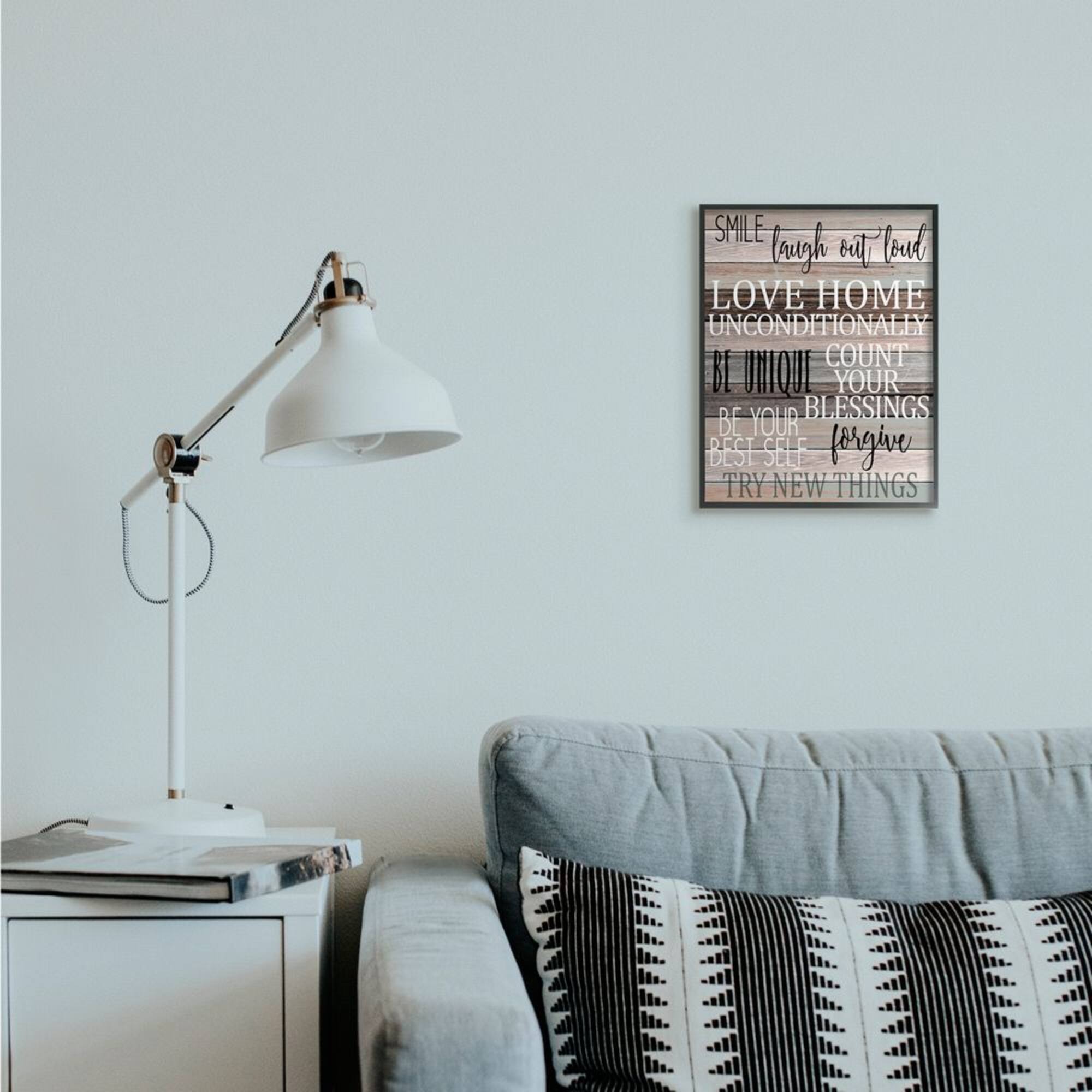 Stupell Industries Inspirational Be You Phrases on Wood Grain Brown Black Text in Black Frame Wall Art